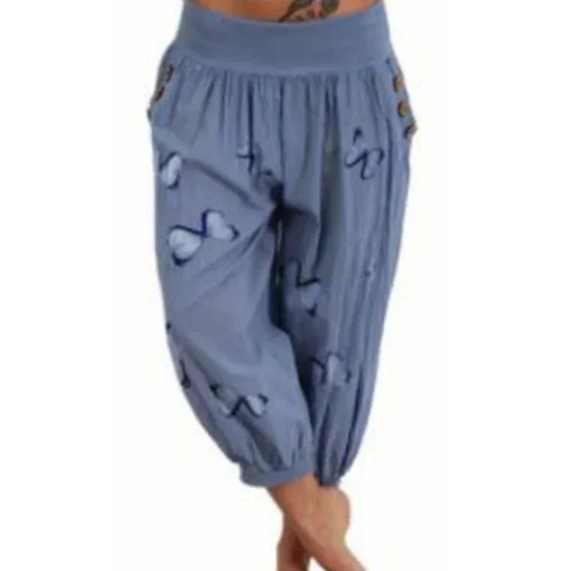 Women's Plus Size 1XL-8XL Butterfly Capri Pants Comfy Stretch Waistband Breathable Summer Style Short Sleeve T-shirt thumbnail 6