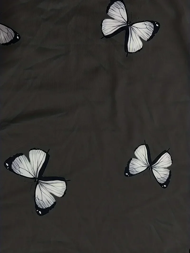 Women's Plus Size 1XL-8XL Butterfly Capri Pants Comfy Stretch Waistband Breathable Summer Style Short Sleeve T-shirt thumbnail 4