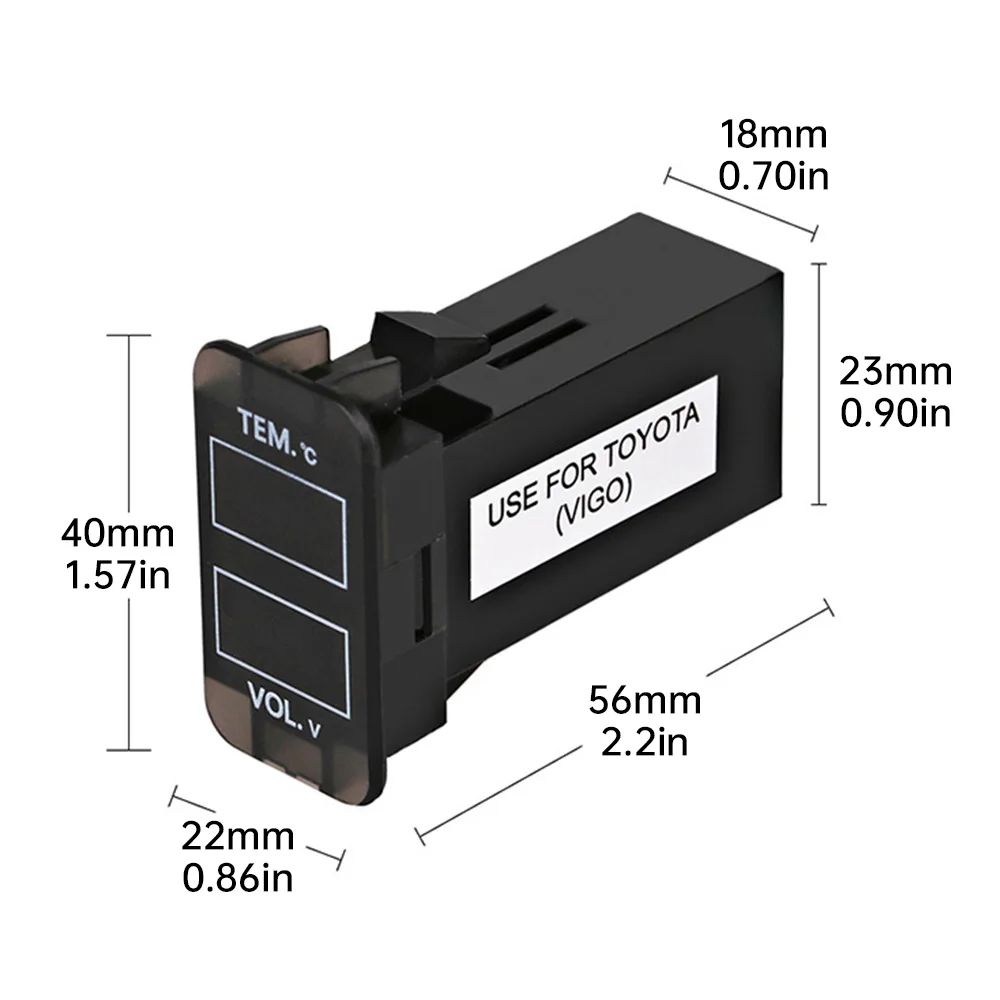 Universal LED Digital Voltmeter Gauge Car Thermometer Voltmeter Voltage Dual Display Gauge Temperature Meter Tester 12V/24V thumbnail 3
