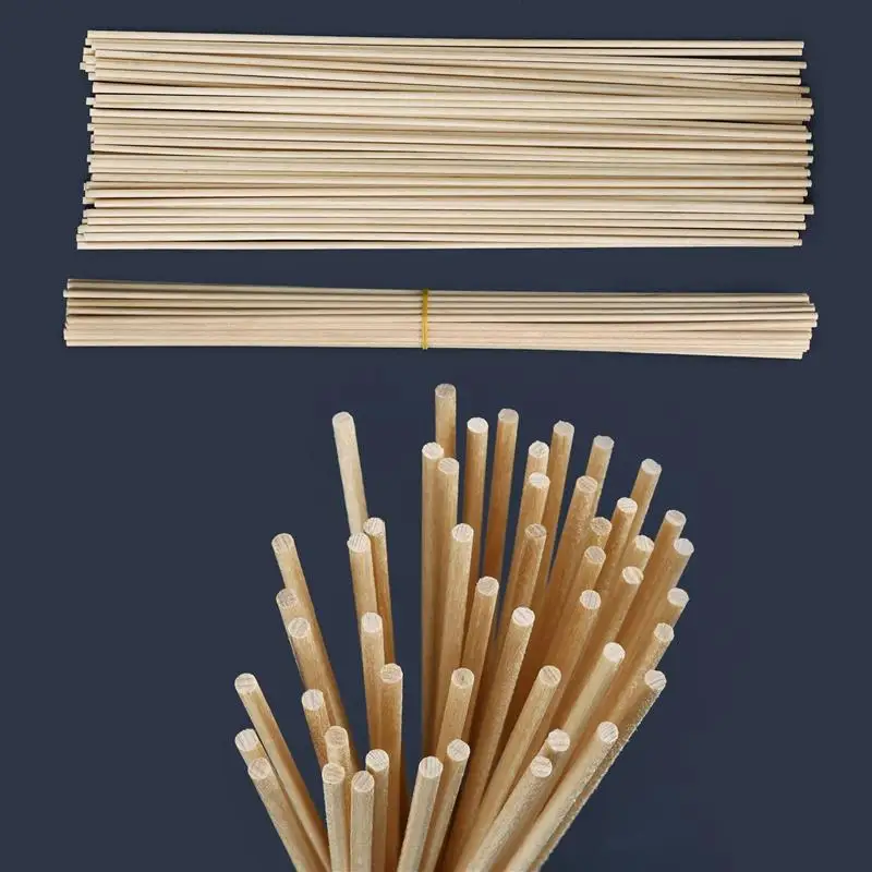 Round Wooden Stick 300mm Long DIY Wood Handmade 3/4/6/8/10/12/14mm Diameter Durable Dowel Building Model Woodworking Tool thumbnail 3