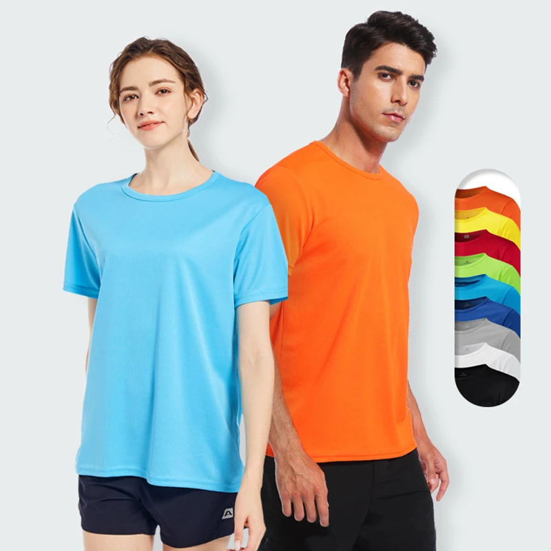Men Women Quick Dry Short Sleeve Sport T Shirt Gym Jerseys Fitness Shirt Trainer Running T-Shirt Teenager Breathable Sportswears thumbnail 2