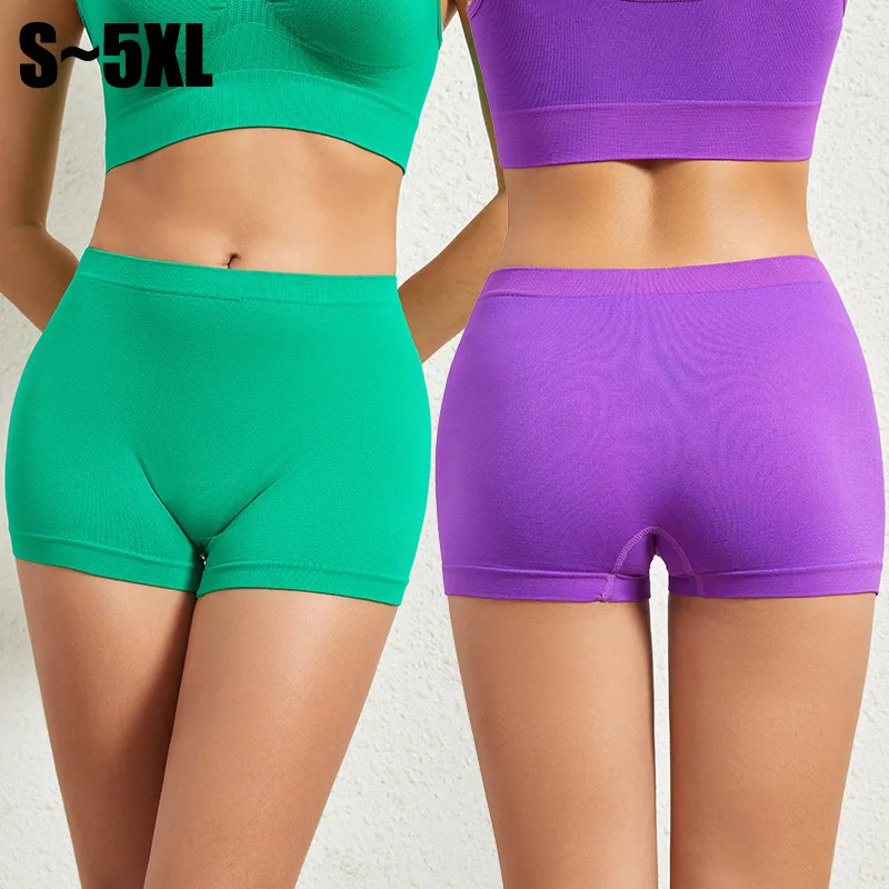 1 Pack Women's Seamless Boyshort Panties Anti-Chafing Safety Shorts Sports Underwear Stretchy & Soft Lingerie Intimates S-5XL thumbnail 2