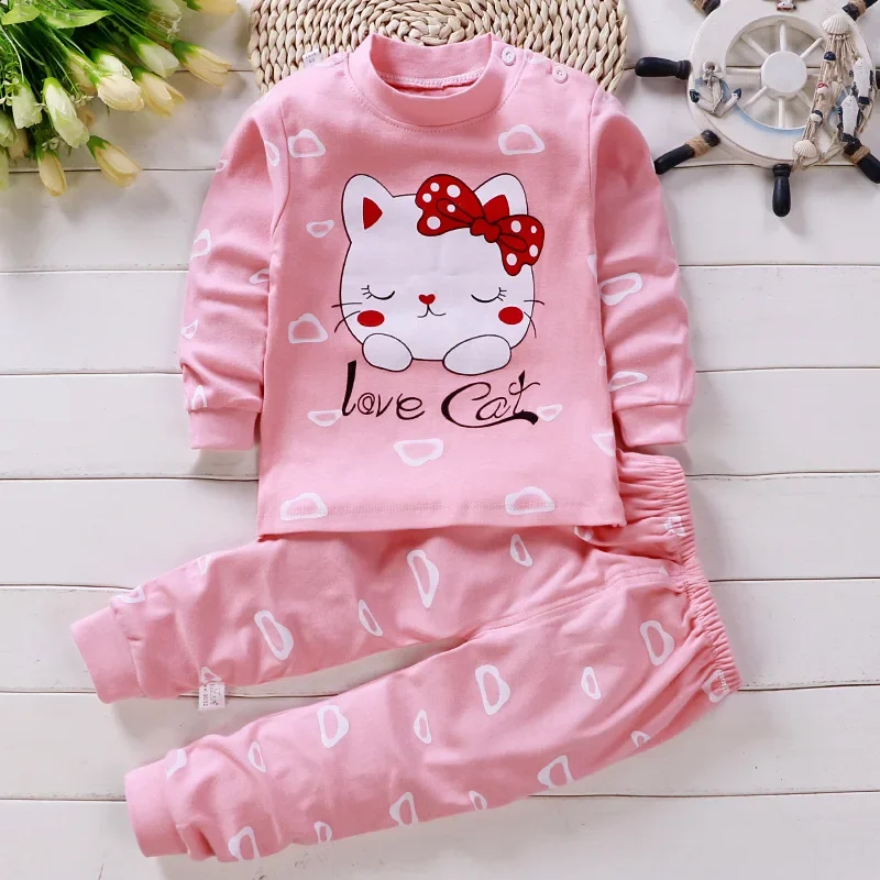 Children's Clothing Spring and Autumn Catoon Underwear Set Baby Boys Girls Cotton Pajamas thumbnail 5
