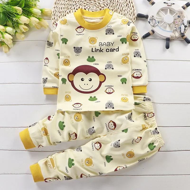 Children's Clothing Spring and Autumn Catoon Underwear Set Baby Boys Girls Cotton Pajamas thumbnail 3