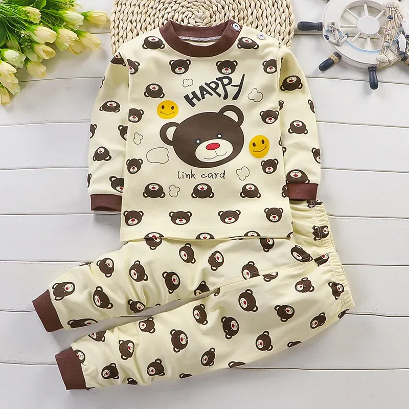Children's Clothing Spring and Autumn Catoon Underwear Set Baby Boys Girls Cotton Pajamas thumbnail 4