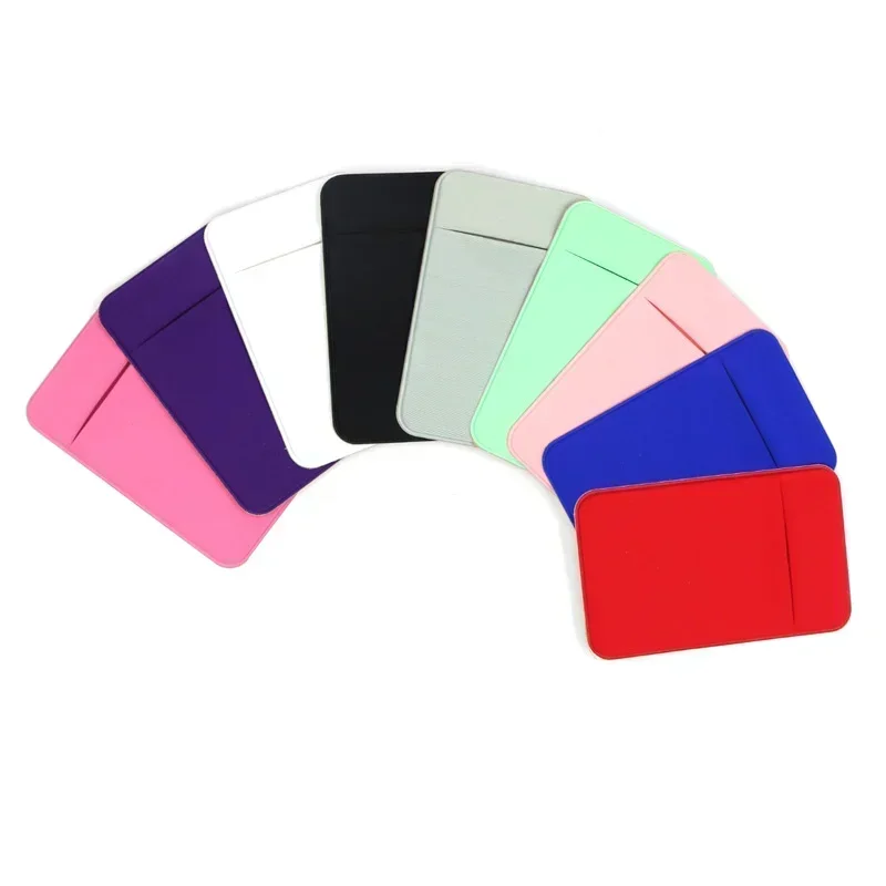 Phone Back Slot Card Holder Wallet Case Strong Adhesive Traceless Lycra Cell Phone Pocket Phone Pouch Accessories thumbnail 4