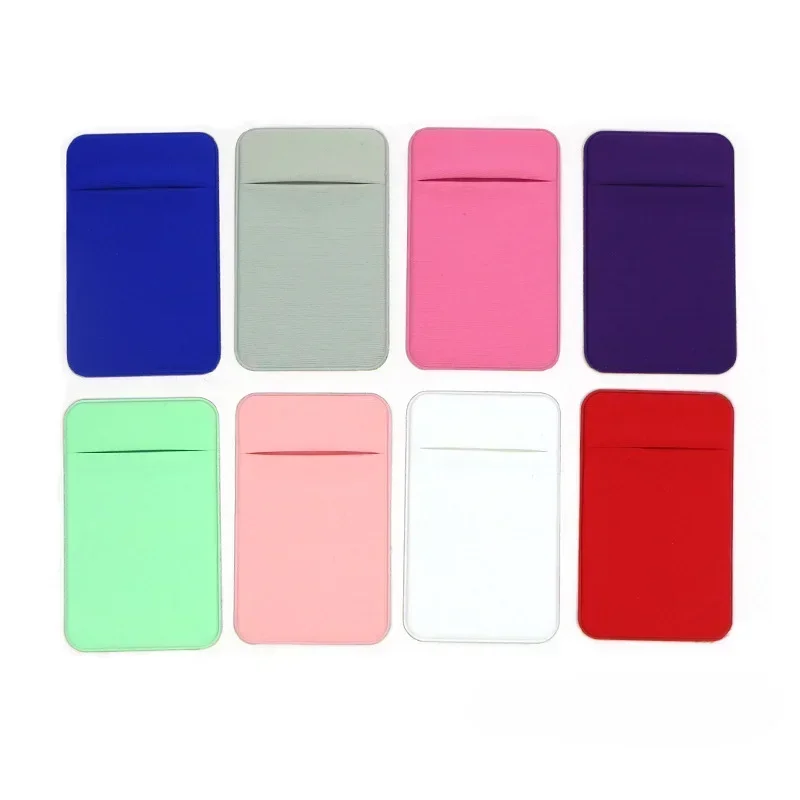 Phone Back Slot Card Holder Wallet Case Strong Adhesive Traceless Lycra Cell Phone Pocket Phone Pouch Accessories thumbnail 3