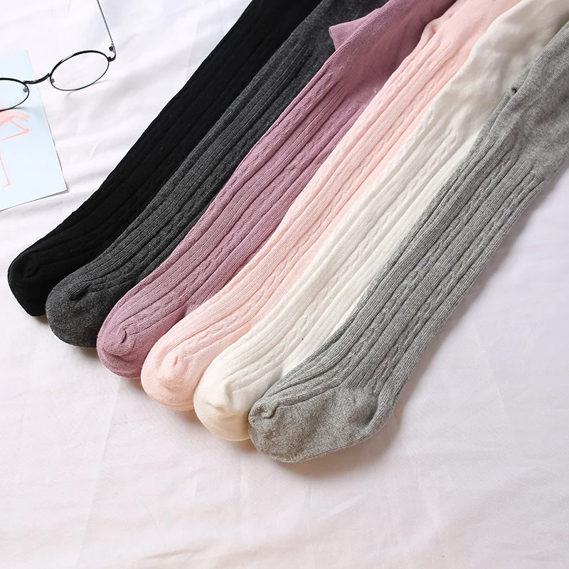 0 to 12 Yrs Combed Cotton Children's Tights Cable Knitted Girls Pantyhose High Quality Warm Tights Baby Girls Clothes thumbnail 5