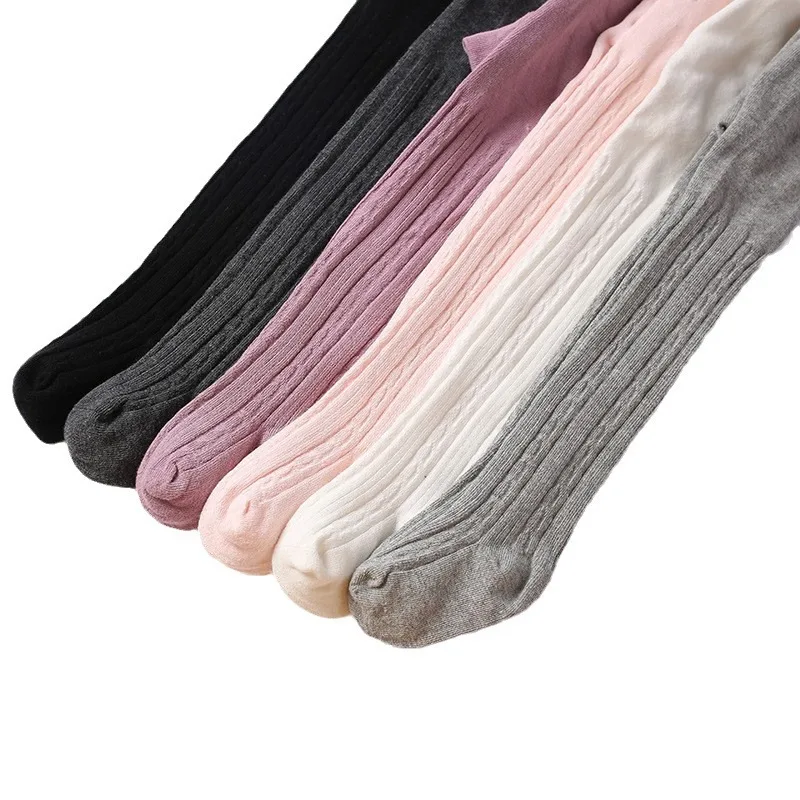 0 to 12 Yrs Combed Cotton Children's Tights Cable Knitted Girls Pantyhose High Quality Warm Tights Baby Girls Clothes thumbnail 4