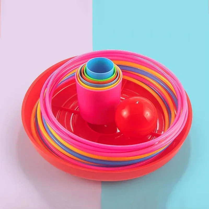 Children Throw Circle Game Ferrule Stacked Toys Fun Indoor Outdoor Parent-Child Interactive Circle Layers Early Education Gift thumbnail 3