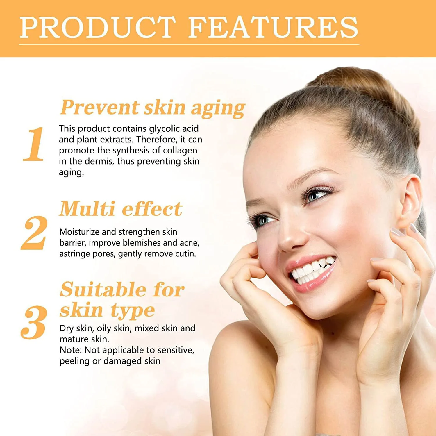100ml Glycolic Acid 7% Toning Solution To Remove Acne and Moisturize Skin Rejuvenating Lotion thumbnail 2
