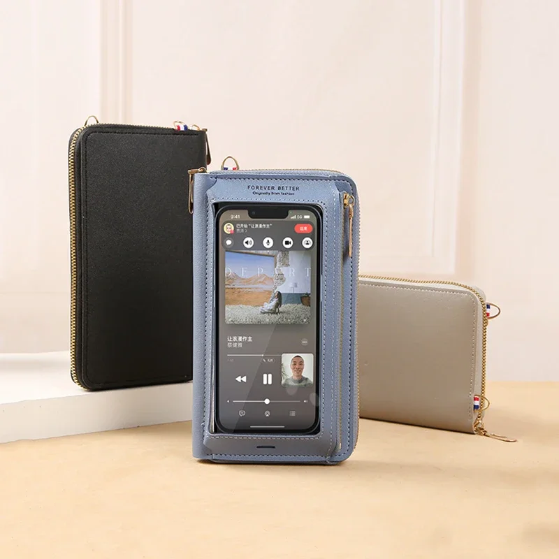 Women Crossbody Bags Touch Screen Cell Phone Purse 2023 Fashion Shoulder Bag Mobile Mini Wallet Card Holder Handbag for Female thumbnail 6