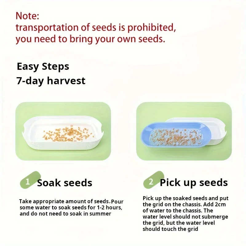 Hydroponic Cat Grass Planter Box Growing Pot Reusable Cat Snack Catnip Planting Container Soil-Free Easy-to-Use Home Supplies thumbnail 5