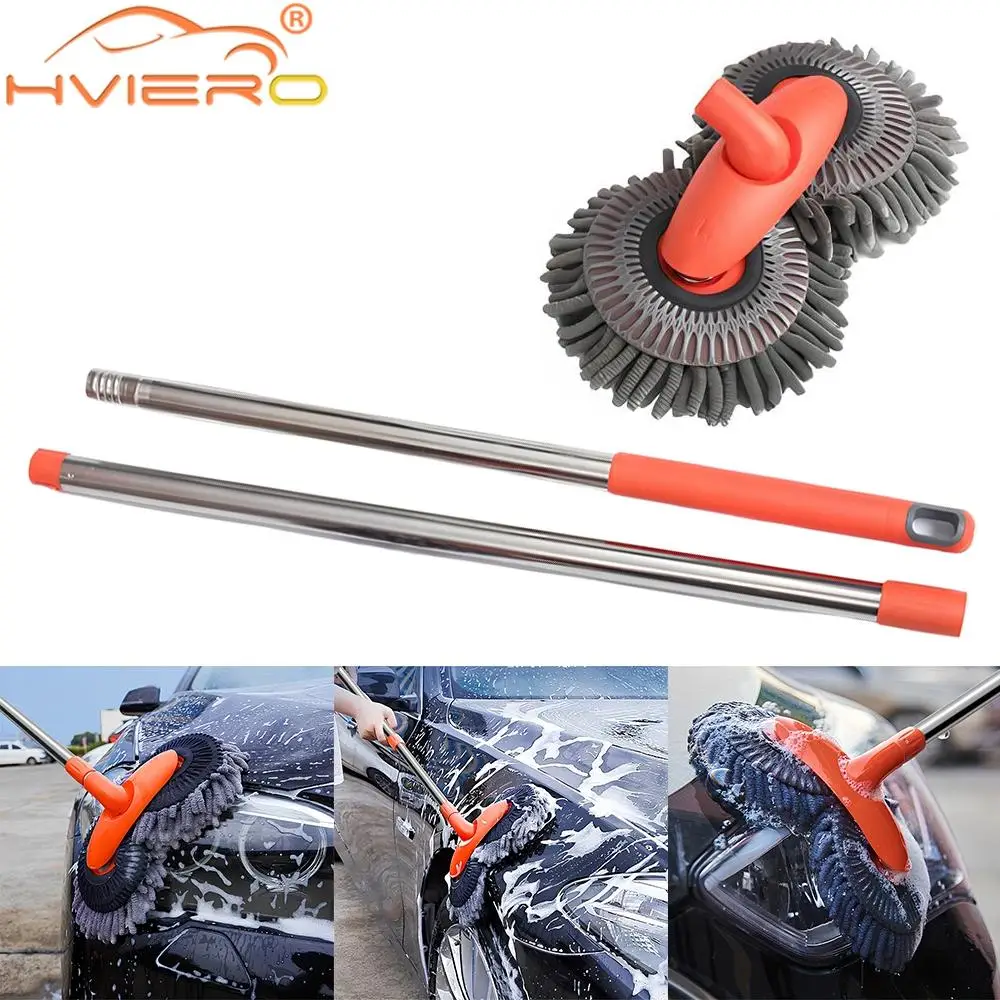 1X Car Cleaning Wash Multipurpose Kit Microfiber Brush Mop Sponge Wipe Auto Home Tools Universal Clean Accessories Yellow Gray thumbnail 5