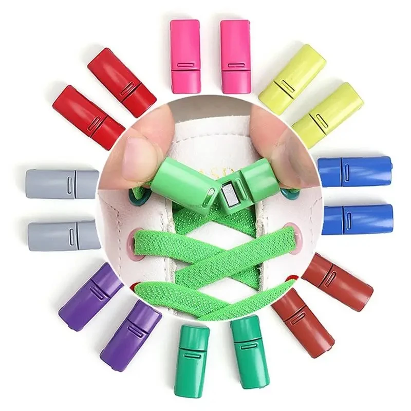 Magnetic Locking Shoelaces without ties Sneakers elastic laces Children Adults No Tie Shoe laces Shoe accessories 1Pair thumbnail 5