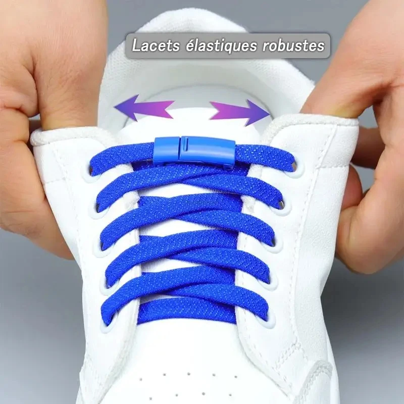 Magnetic Locking Shoelaces without ties Sneakers elastic laces Children Adults No Tie Shoe laces Shoe accessories 1Pair thumbnail 4