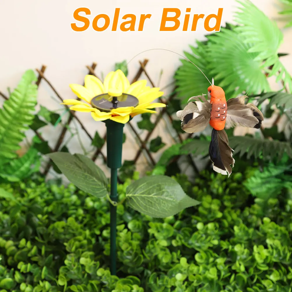 1-3PCS Solar Powered Flying Wobble Butterfly Ornament Durable Garden Dancing Fluttering Butterfly Humming Bird Stake Lawn Decor thumbnail 5