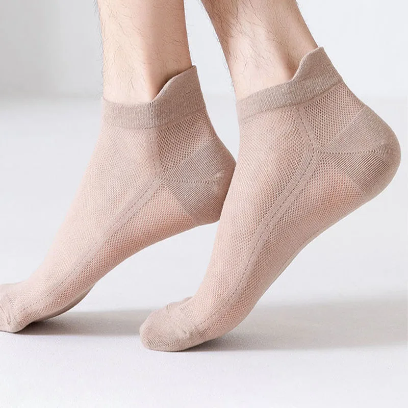 3Pairs Men's Socks Thin Breathable Comfy Deodorant Sweat-absorbing Low Cut Ankle Sports Sock Casual Ultra-thin Business Sox thumbnail 3