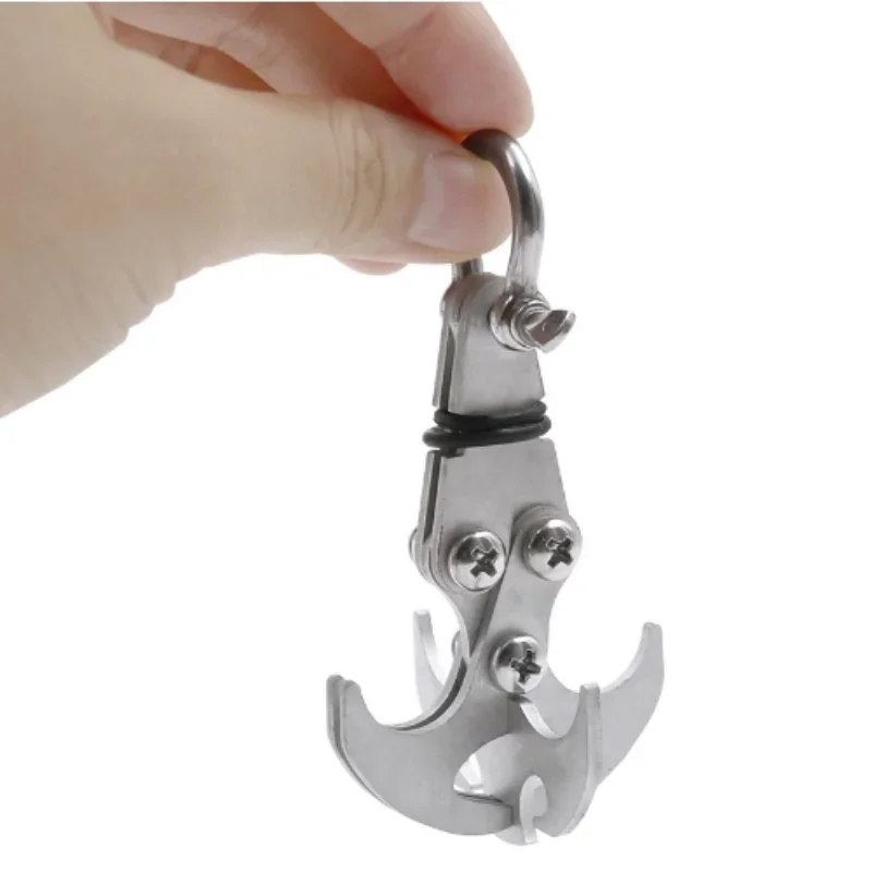 Folding Gravity Grab Hook Outdoor Rock Climbing Rescue Claw Survival Mountaineering Hook Tool Multifunctional Stainless Steel thumbnail 6