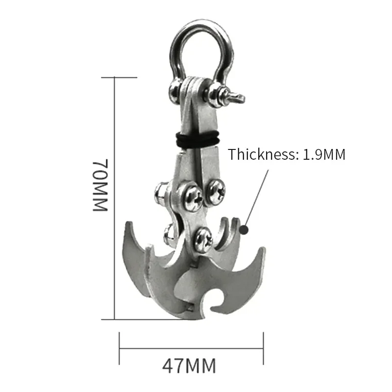 Folding Gravity Grab Hook Outdoor Rock Climbing Rescue Claw Survival Mountaineering Hook Tool Multifunctional Stainless Steel thumbnail 4
