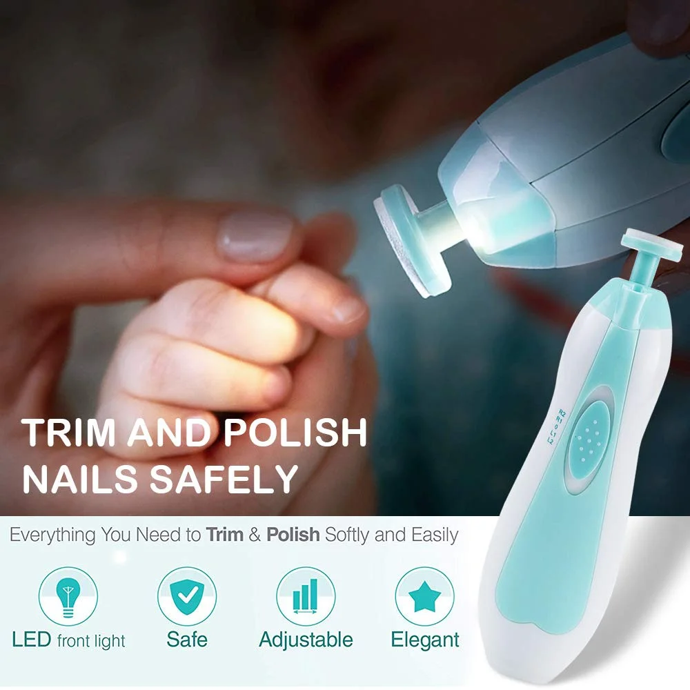MAMIJOY  Electric baby Nail clipper LED Light Baby Nail Trimmer Baby Care Set 4-speed speed Adjustment With Low Noise thumbnail 2