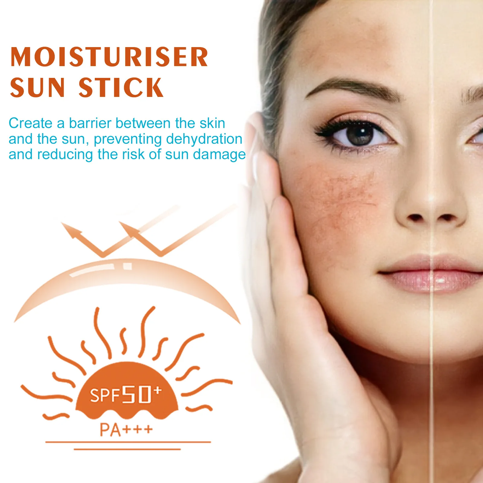 UV Protection Sun Stick Spf50 Waterproof Sweatproof Solar Blocker Moisturizing Lightweight Prevent Sunburn Anti Oxidant Sunblock thumbnail 3