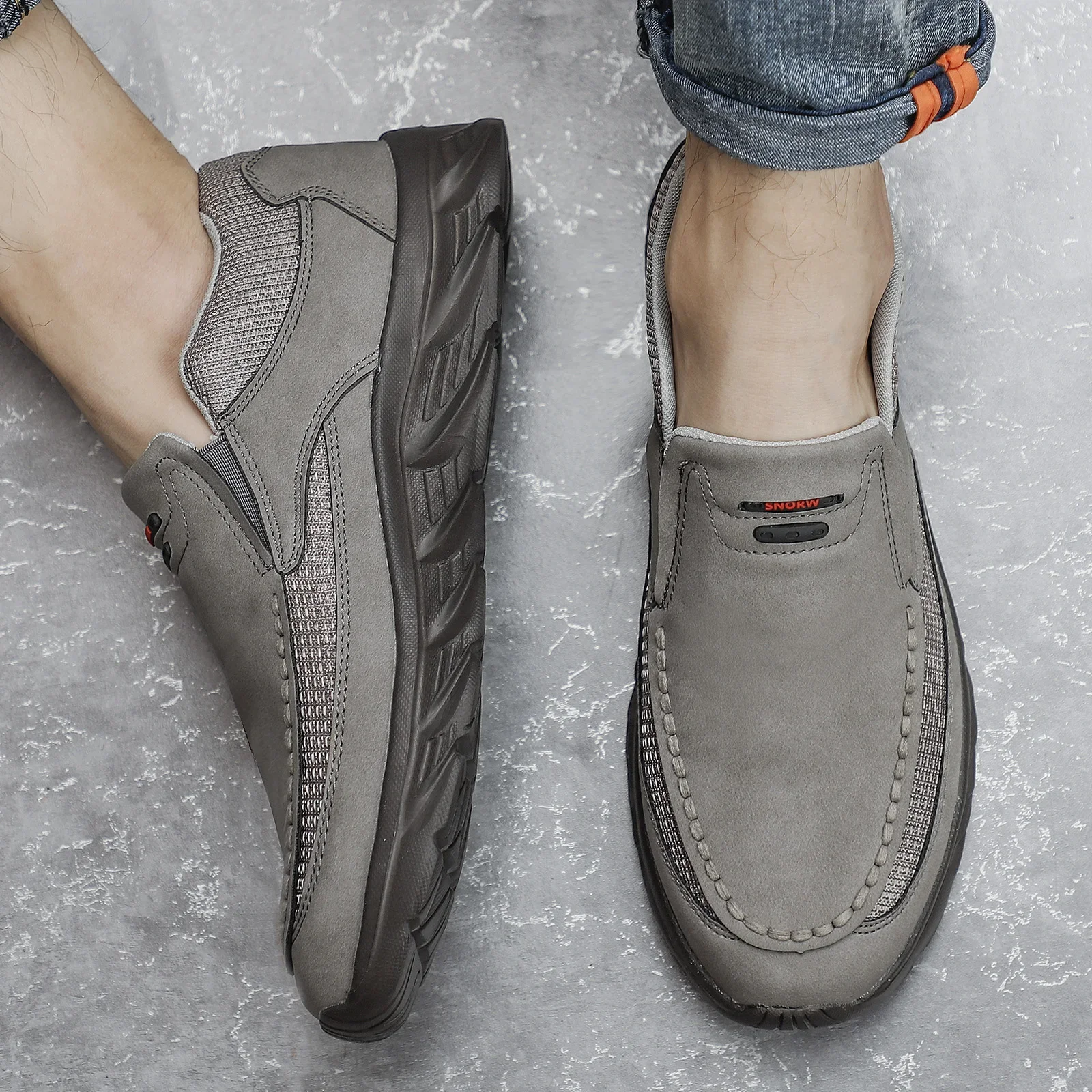 Men Leather Casual Shoes Breathable Loafers Men Sneakers 2024 New Male Comfortable Leather Flat Footwear Sneakers Men Shoes thumbnail 6