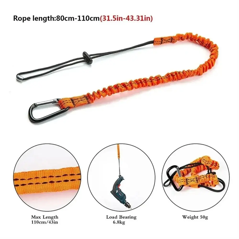 With Carabiner Hook Safety Bungee Tether Anti-Falling TelescopicSafety Rope Aerial Work Sport Climbing Working Tools Lanyard thumbnail 6