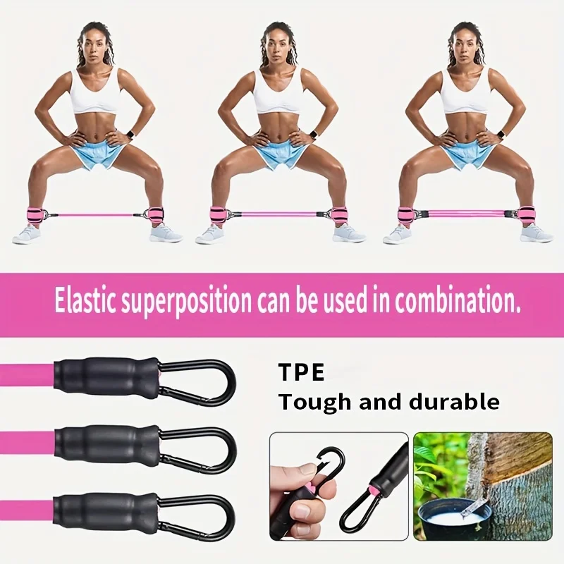 5 PC kickboxing bounce training leg resistance running stretcher kickboxing strength training anklet buckle set thumbnail 3