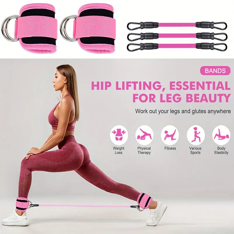 5 PC kickboxing bounce training leg resistance running stretcher kickboxing strength training anklet buckle set thumbnail 5