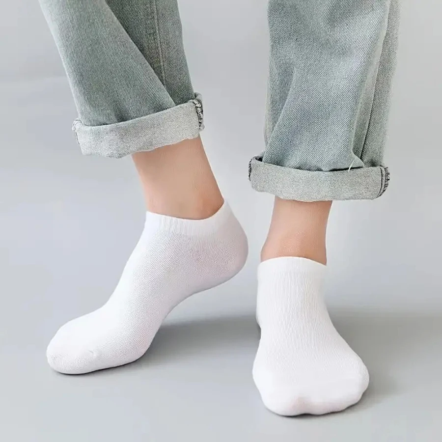 10/12/20/40 Pairs Men Boat Socks Business Sport Sweat Absorption Mature Summer Autumn Solid Color Soft Non Pilling Ankle Socks thumbnail 3