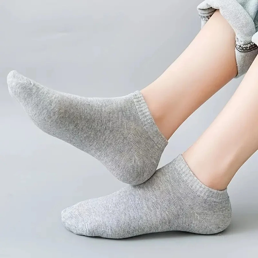 10/12/20/40 Pairs Men Boat Socks Business Sport Sweat Absorption Mature Summer Autumn Solid Color Soft Non Pilling Ankle Socks thumbnail 4