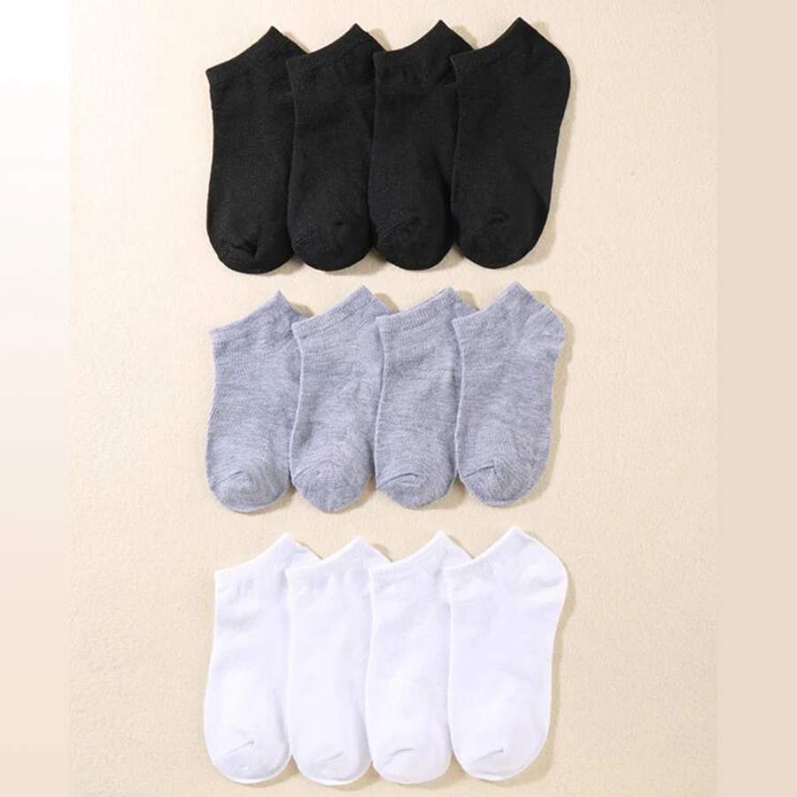 10/12/20/40 Pairs Men Boat Socks Business Sport Sweat Absorption Mature Summer Autumn Solid Color Soft Non Pilling Ankle Socks thumbnail 5