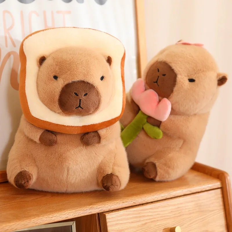 Capybara Plush Toy Simulation Capibara Cosplay Unicorn Dinosaur Dress Boba Bread Fruit Food Decor Birds Bubble Stuffed Animals thumbnail 5