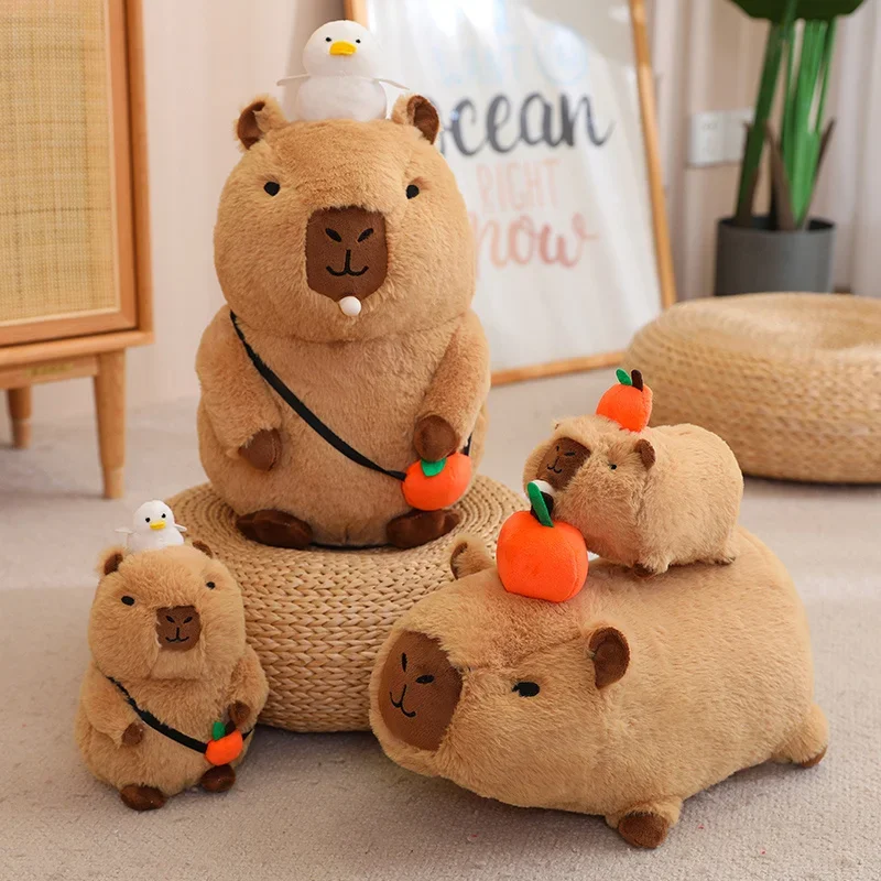 Capybara Plush Toy Simulation Capibara Cosplay Unicorn Dinosaur Dress Boba Bread Fruit Food Decor Birds Bubble Stuffed Animals thumbnail 3