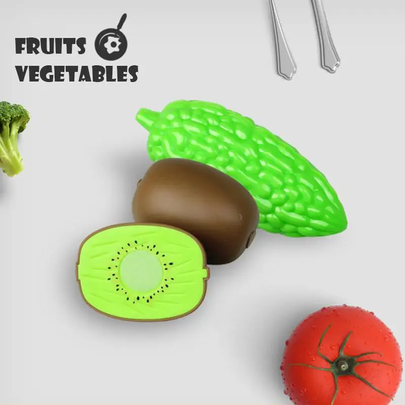 Cutting Play Food Set For Kids Simulation Kitchen Toys Pretend Play Montessori Cut Fruits Vegetables Toy for Toddlers Boys Girls thumbnail 4