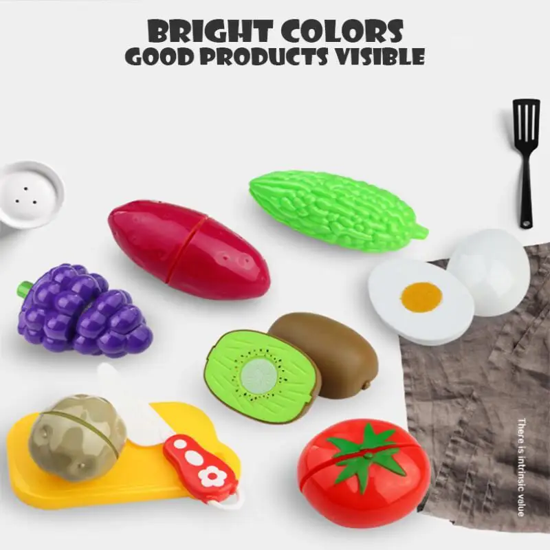 Cutting Play Food Set For Kids Simulation Kitchen Toys Pretend Play Montessori Cut Fruits Vegetables Toy for Toddlers Boys Girls thumbnail 6