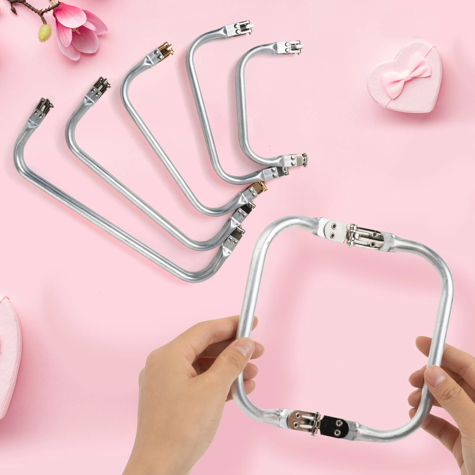 Metal Aluminum Tube Frame Bag For Wallet Coin Purse Kiss Clasp Lock Handbag Clutch Bag Parts Pipe Clamp Handle Bag Accessories thumbnail 4