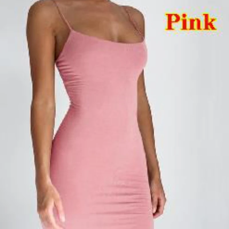 Summer Spaghetti Strap Mini Dress 2026 Women Sexy Bodycon Club Party Dresses Short Female Camisole Solid Black Sheath Sundress thumbnail 6