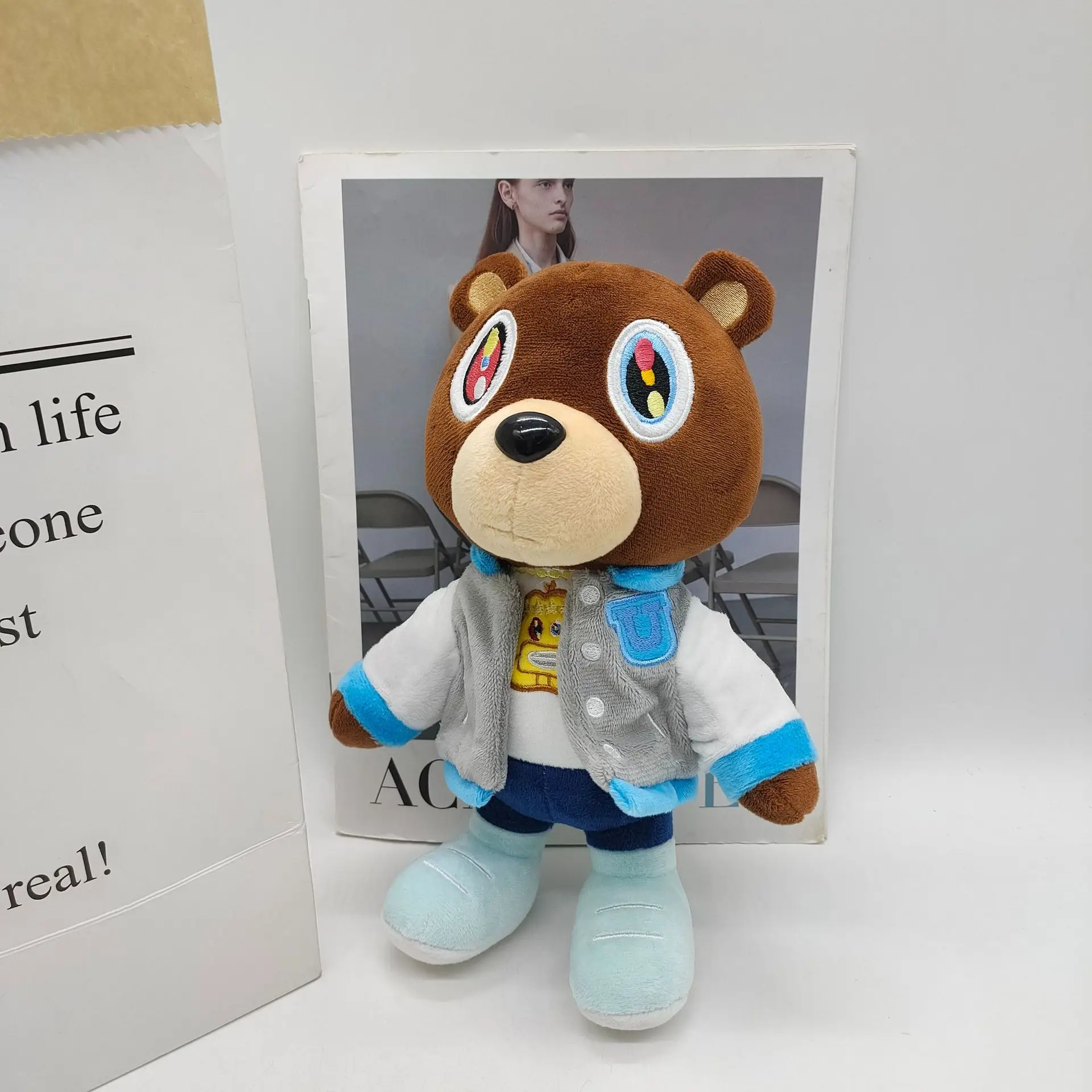 26cm Kawaii Kanye Dropout Bear Teddy Bear Plush Toys Kanye West Graduation Soft Stuffed Home Room Decor Birthday Gift thumbnail 5
