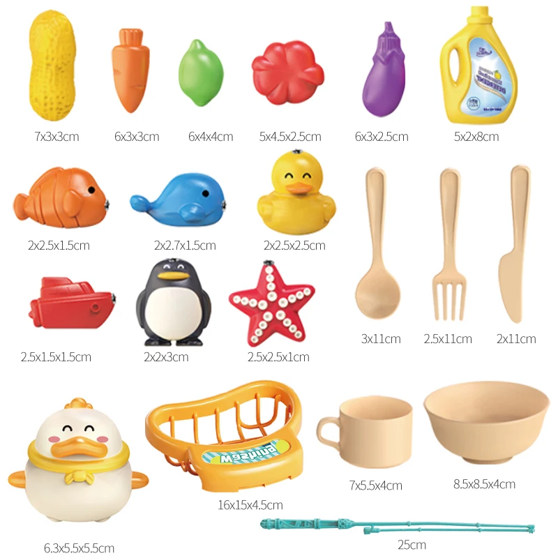 Children Electric Toy Sink Disheswash Water Simulation Food Fruit Kitchen Pretend Play Magnet Fishing Kids Education Toy Girl thumbnail 3