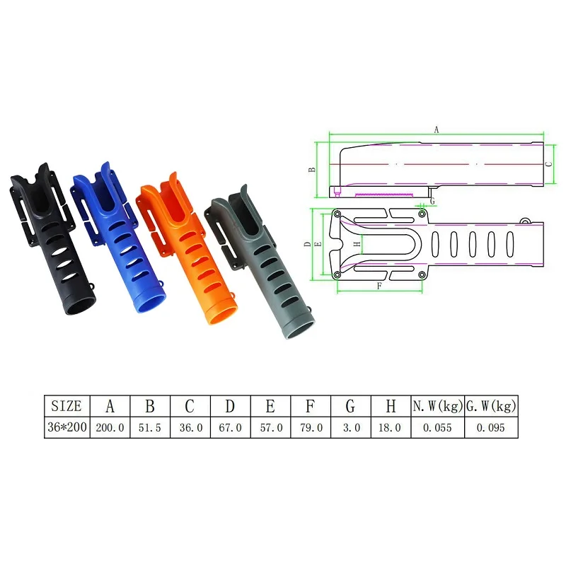 1 Piece Plastic Rod Pole Holder Portable Fishing Boat Marine Yacht Hardware Fishing Pole Rod Holders For Boats thumbnail 2