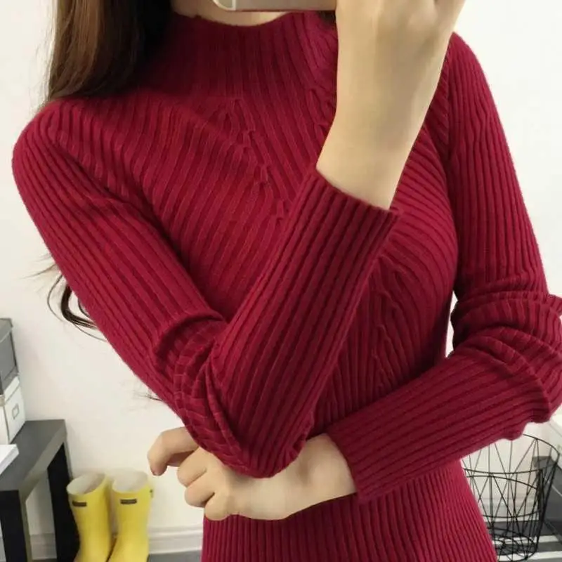 2026 Autumn Winter Turtleneck Sweater Women Basic Slim Pullover Women Sweaters And Pullovers Knit Jumper Ladies Tops thumbnail 2
