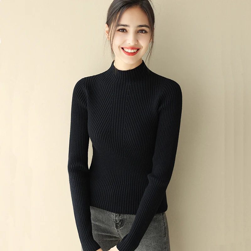2026 Autumn Winter Turtleneck Sweater Women Basic Slim Pullover Women Sweaters And Pullovers Knit Jumper Ladies Tops thumbnail 4