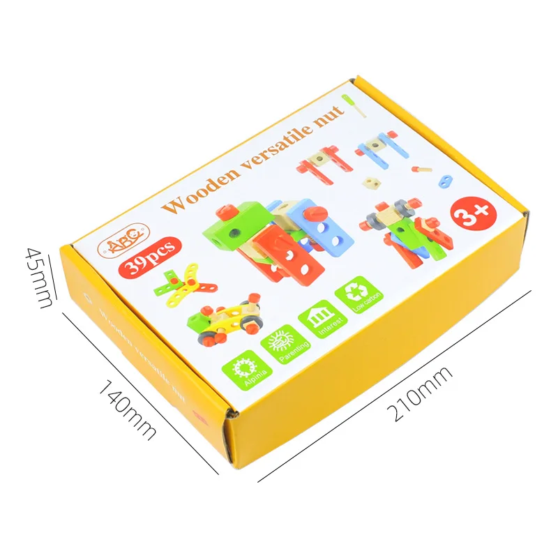 Educational Montessori Kids Toys Plastic Wooden Toolbox Pretend Play Set Children Nut Screw Assembly Simulation Carpenter Tool thumbnail 6