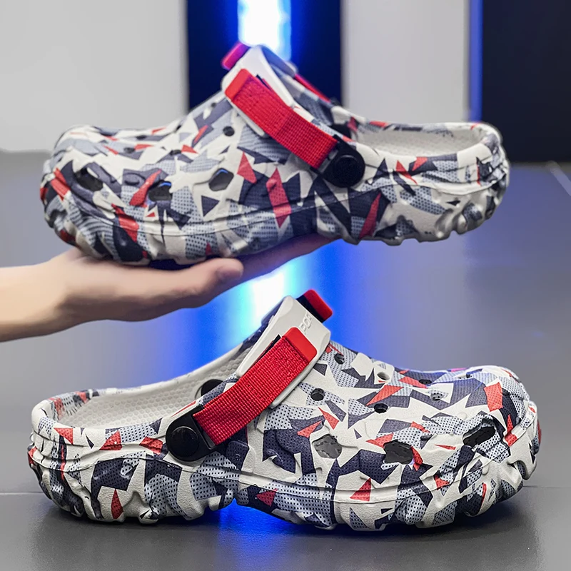 New Men's Clogs Slippers Sandal Men Garden Shoes Flat Camouflage Sandals Male Sneakers Outdoor Flip Flops Home Clogs thumbnail 5