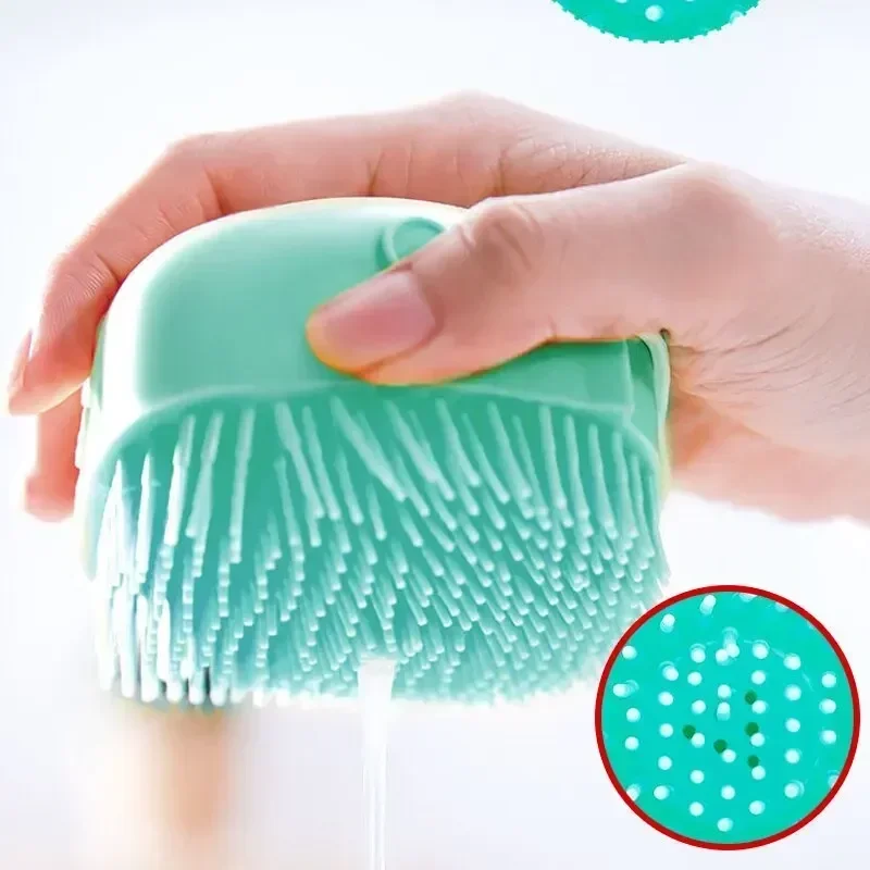 Soft Silicone Pet Bath Brush with Hook for Dogs And Cats - Massage Scrub Brush for Shower Hair Removal And Cleaning thumbnail 2