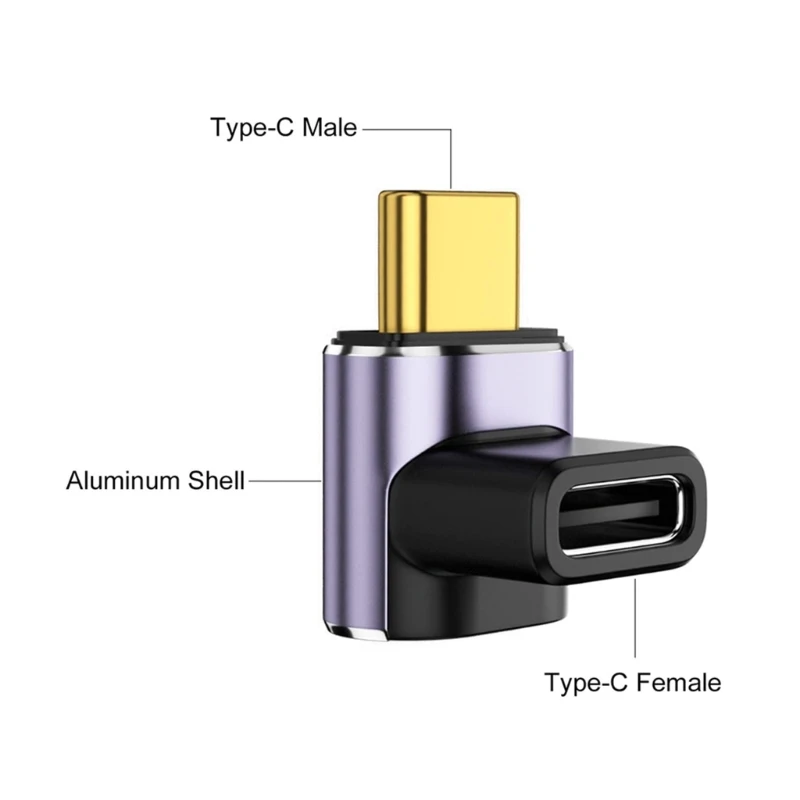 1-3PCS USB C 40Gbps Adapter 90 Degree Right Angle USB C Male To Female Extender 100W Fast Charging for Steam Deck Switch Laptop thumbnail 3