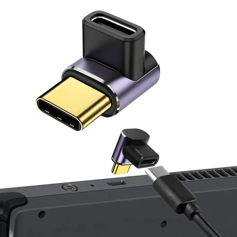 1-3PCS USB C 40Gbps Adapter 90 Degree Right Angle USB C Male To Female Extender 100W Fast Charging for Steam Deck Switch Laptop thumbnail 5