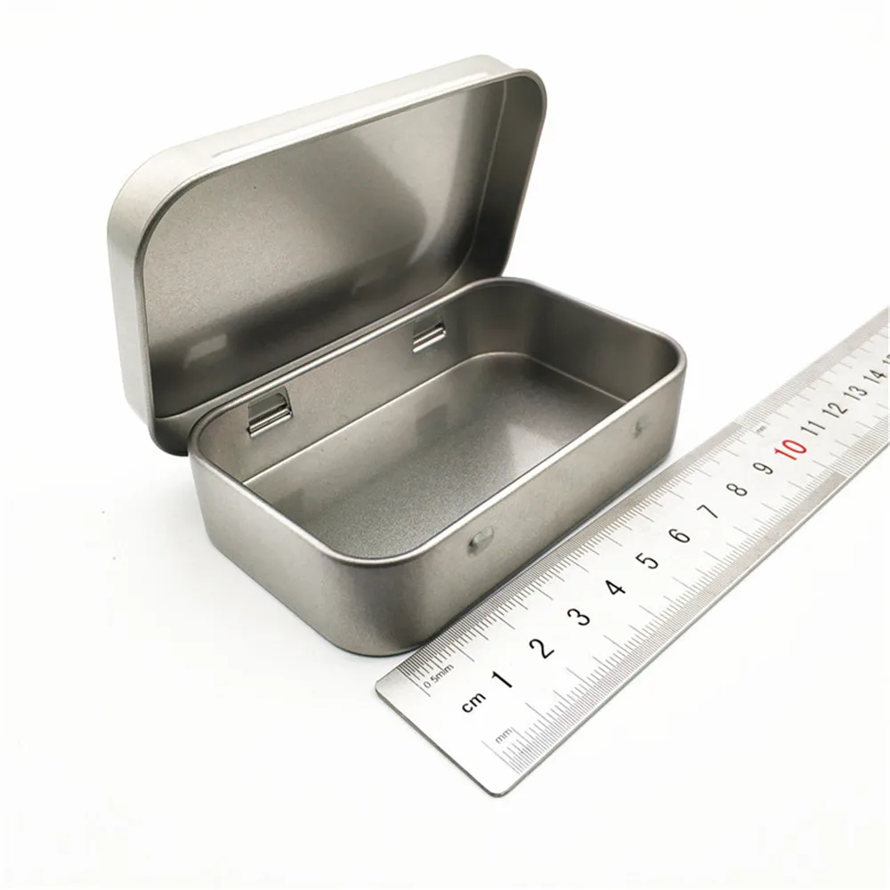 New Square Tin Storage Boxes Small Metal Storage Box Silver Jewelry Keys Coins Metal Box Tin Wedding Candy Storage Tin Can thumbnail 6